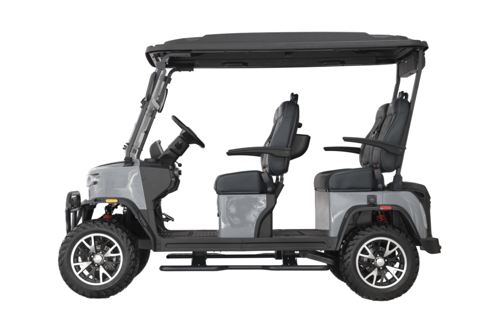 Carrito eléctrico premium de la marca TEKO EV Trophy de 4 plazas para uso residencial